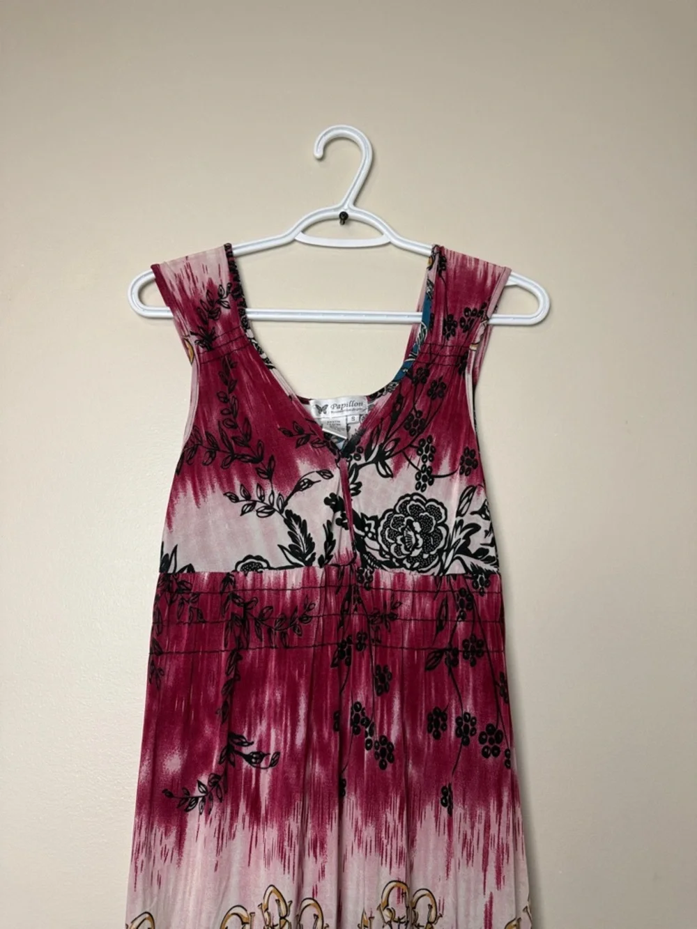 Papillon Blanc Pink & Teal Boho Midi Dress - Picture 3 of 7